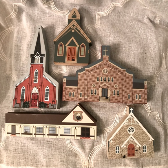 THE CAT’S MEOW & CHRISTMAS TREE HILL Shelf Sitters. Set of 5 Buildings. GUC. - Picture 12 of 12